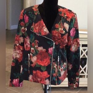 🎤🎉 Mark Zunino Floral Moto Jacket Sz 12